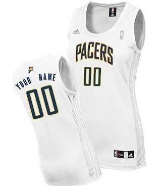 Women's Customized Indiana Pacers White Jersey